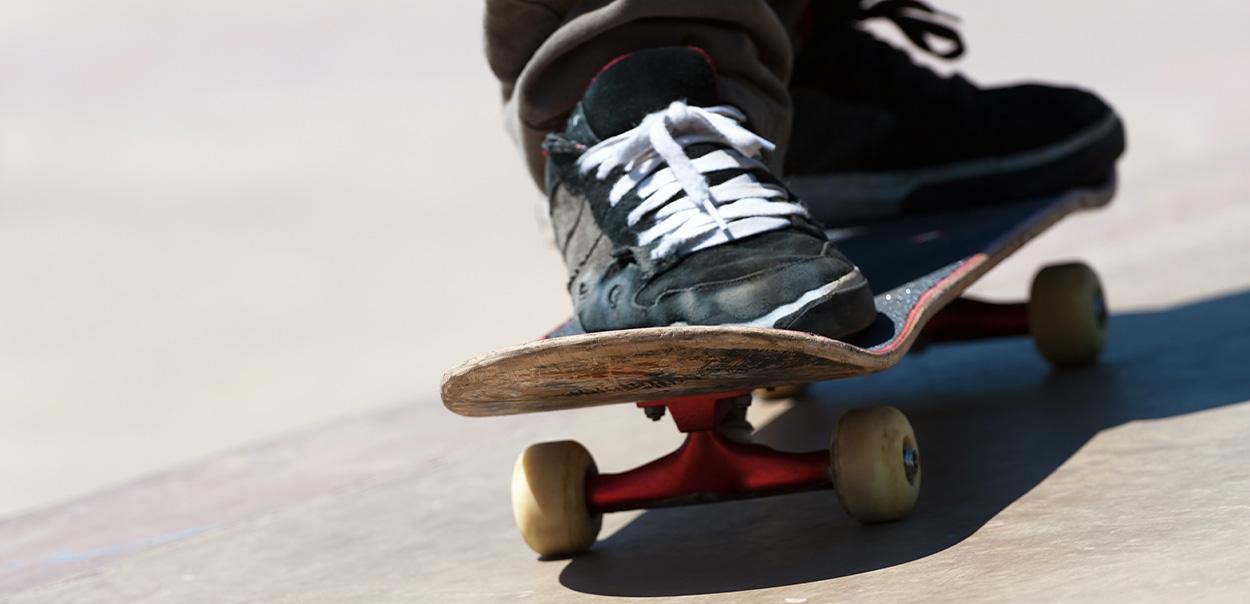Close-up af et skateboard