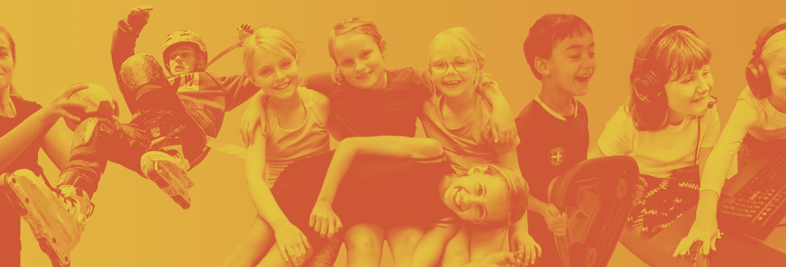 Collage af børn og voksne