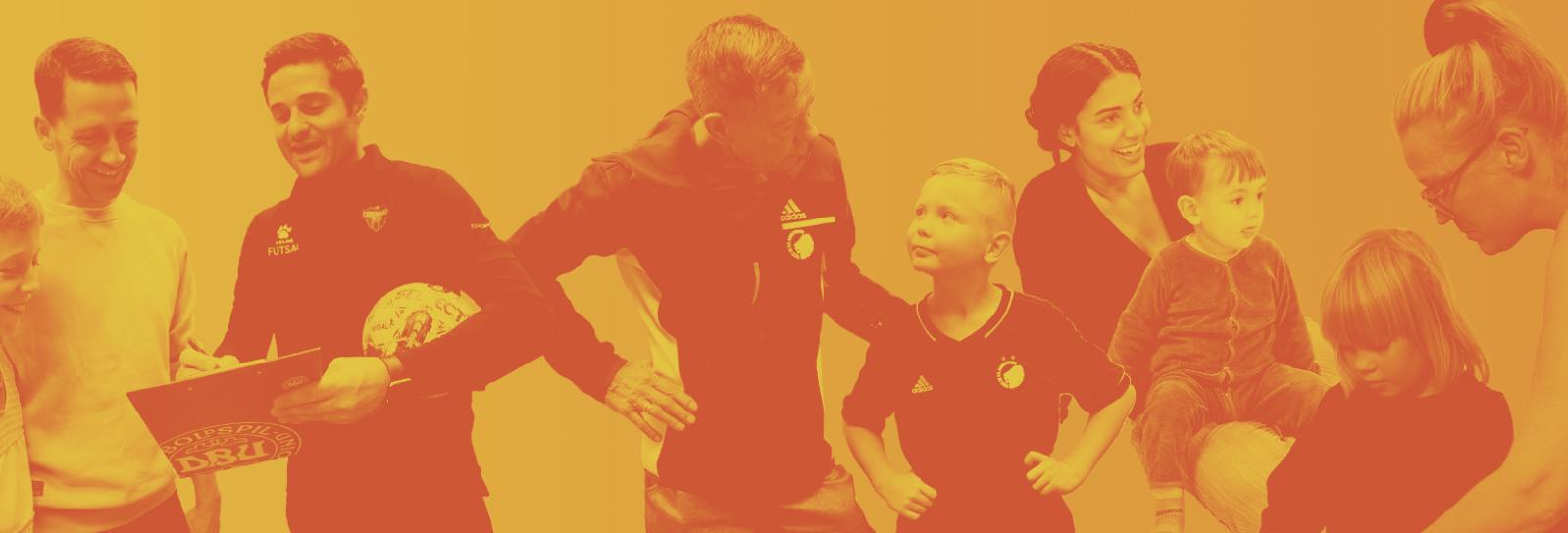 Collage af børn og voksne