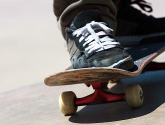 Close-up af et skateboard